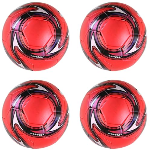 Huhudyy 4X Professioneller Fuß Ball Ball GrößE 5 Offizieller FußBall Training FußBall Ball Wettbewerb Draussen FußBall Rot von Huhudyy