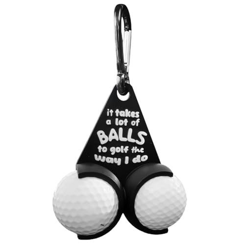 Lustiger Golfballhalter, tragbar, mit Karabiner, kleines Golfball-Display, Streich, personalisierbar, Golfzubehör, Golf-Geschenke für Golfliebhaber, Männer und Frauen, 10 x 6,1 cm von Huipalon