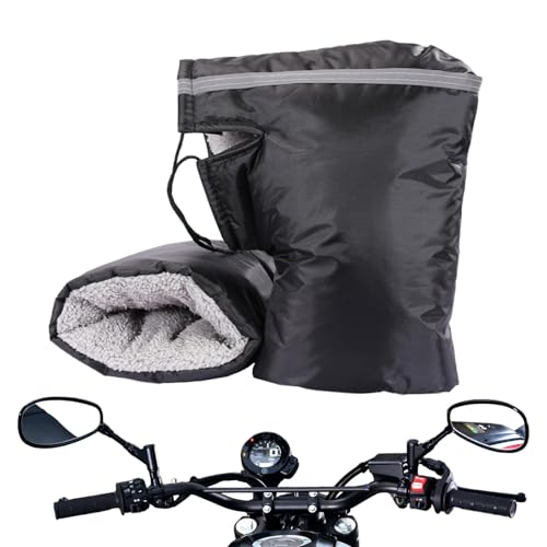 Handschuhe Motorrad Lenker Handschuhe Wasserdichte Winter Motorrad Lenkerhandschuhe Für Kaltes Wetter,Warm Lenkerstulpen Für Fahrrad Und Motorrad,Handschuhe Motorradlenker Mit Reflektierendem Streifen von Huitrcrio