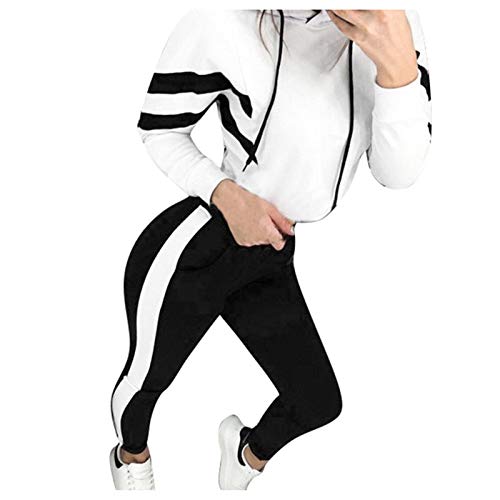 Langarm Sportanzug für Damen, Frauen Freizeitanzug Zweiteiler Traininganzug Jogginganzug Bauchfrei Kapuzenpullover Lange Sporthose S Xbao Langarm Sportanzug für Damen, Frauen Freizeitanzug Zweiteiler Traininganzug Jogginganzug Bauchfrei Kapuzenpullover Lange Sporthose S Xbao von Huizhouxiaobaodianzigongsi