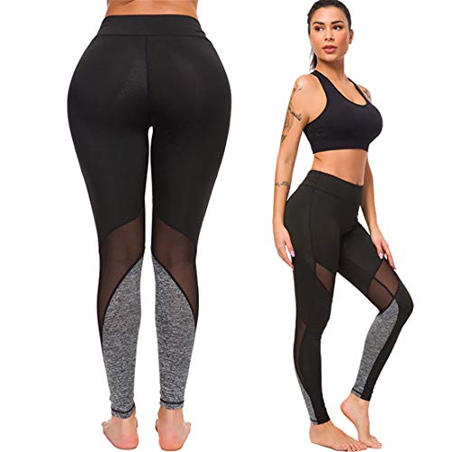 Damen Leggings High Waist Yoga Hose Fitnesshose Mesh Jogginghose Sporthose Frauen Leggins für Laufen Gym Workout XL Dear-XiaoBao von Huizhouxiaobaodianzishangwugongsi