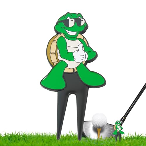 Hujinkan Golf Green Fork,Divot-Reparaturwerkzeug - Golf Green Pitchgabel Cartoon-Gabel aus Metall - Golfspielausrüstung Sport-Souvenirs On-Course-Zubehör für Golfplatz, Golfclub von Hujinkan