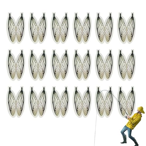 Hujinkan Köder zum Fliegenfischen auf Forellen, Materialien zum Binden von Trockenfliegen zum Forellenfischen - Vorgeschnittene Stonefly-Flügel für Angelköder - Selbstklebendes, kompaktes von Hujinkan