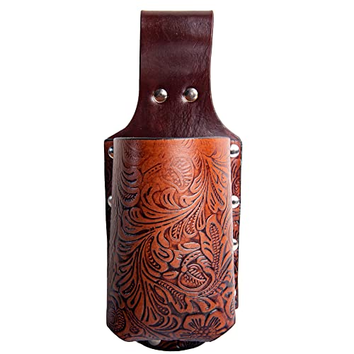 Hulara Bierholster aus Vollnarbenleder, kleines Flaschenholster für Herren, Cowboy-Bierhalter für Reisen/Outdoor, Bierholstergürtel von Hulara