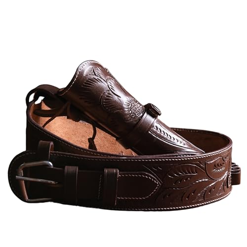 Hulara Vollnarben-DD-Harness-Western-Pistolenholster aus Buff-Leder für Männer, Heritage Rough Rider 357 Magnum-Holster, Cowboy-Pistolengürtel und Holster, .38/.357 Cal Revolverholster Hulara Vollnarben-DD-Harness-Western-Pistolenholster aus Buff-Leder für Männer, Heritage Rough Rider 357 Magnum-Holster, Cowboy-Pistolengürtel und Holster, .38/.357 Cal Revolverholster von Hulara