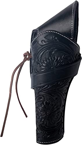 Hulara Full Grain Buff Leather Cross Draw Holster Gun Holder 22 .38/357 .44/45 Cal Revolver Gun Western Holster Fit 4" to 8" Revolver Holster von Hulara