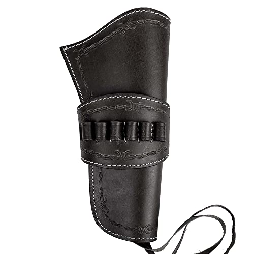 Hulara-Leder-Cowboy-Holster mit Munitionsschlaufen .45 Auto, 45 ACP und .44 Cal. Western Holster passend für 4" bis 8" Western Gun Belts Holster 45 Revolver von Hulara