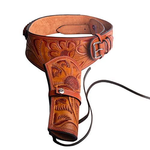 Hulara-Western-Pistolenholster. 45 Auto. 45 AKP. 44/45 Kaliber Cowboy Holster für Revolver Vollnarbenleder Pistolenholster mit Gürtel für Herren Kakaobraun Rechts S4 Hulara-Western-Pistolenholster. 45 Auto. 45 AKP. 44/45 Kaliber Cowboy Holster für Revolver Vollnarbenleder Pistolenholster mit Gürtel für Herren Kakaobraun Rechts S4 von Hulara