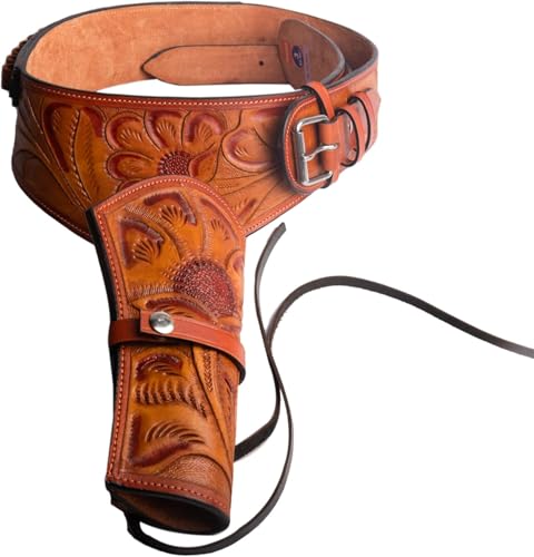 Hulara-Western-Pistolenholster. 45 Auto. 45 AKP. 44/45 Kaliber Cowboy Holster für Revolver Vollnarbenleder Pistolenholster mit Gürtel für Herren Kakaobraun Rechts S5 Hulara-Western-Pistolenholster. 45 Auto. 45 AKP. 44/45 Kaliber Cowboy Holster für Revolver Vollnarbenleder Pistolenholster mit Gürtel für Herren Kakaobraun Rechts S5 von Hulara