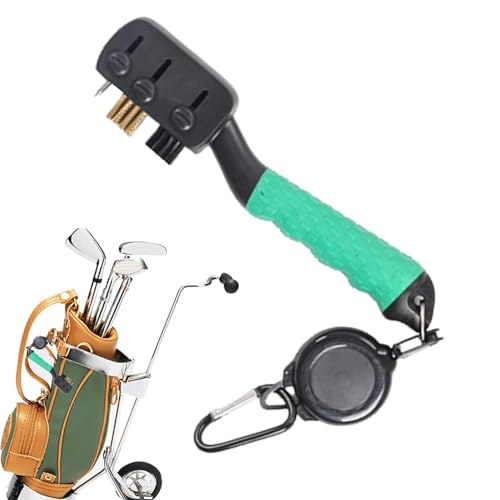 Humdcdy Golfschlägerreiniger, Golfschläger-Reinigungsbürste - Einziehbare Reinigungsbürste für Golfbälle,Golfschläger-Rillen-Peeling, praktisches Golf-Werkzeug mit Karabinerhaken, ergonomisch geformte von Humdcdy