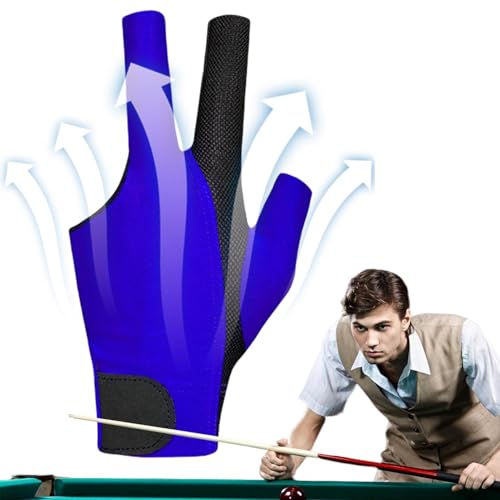 Humkopnl Billard-Pool-Fäustlinge, atmungsaktiv, professionell, 3-Finger, rutschfest, dehnbar, für linke Hand/rechte Hand von Humkopnl