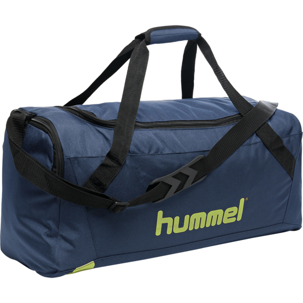 Hummel CORE SPORTS BAG - DARK DENIM/LIME PUNCH - M von Hummel