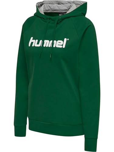 HUMMEL Damen Kapuzenpullover HMLGO COTTON LOGO HOODIE, Evergreen, XS, 203517-6140 von hummel