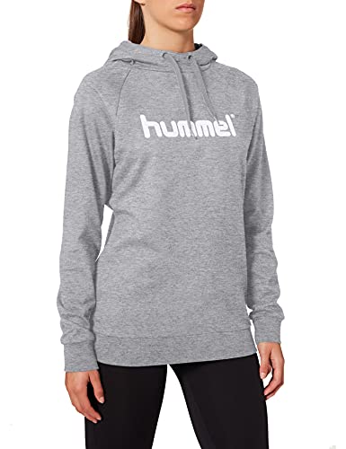 HUMMEL Damen Kapuzenpullover HMLGO Cotton Logo Hoodie, Grau Melange, M, 203517-2006 von hummel