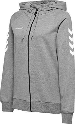 Hummel Damen Hmlgo Cotton Zip Hoodie Kapuzenpullover, Grey Melange, XS EU Hummel Damen Hmlgo Cotton Zip Hoodie Kapuzenpullover, Grey Melange, XS EU von hummel