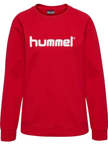 hummel Damen Pullover Go Cotton Logo Sweatshirt Woman 203519 True Red S von hummel