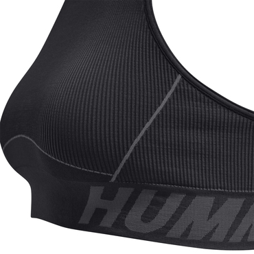 Hummel hmlTE CHRISTEL SEAMLESS SPORTS TOP - BLACK/ASPHALT MELANGE - S von Hummel