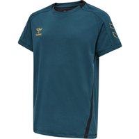 hummel Cima XK kurzarm Fitnessshirt Kinder blue coral 164 von Hummel