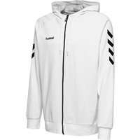 hummel GO Baumwoll Kapuzenjacke Kinder white 176 von Hummel