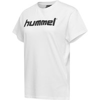 hummel GO Baumwoll Logo T-Shirt Damen kurzarm white XS von Hummel