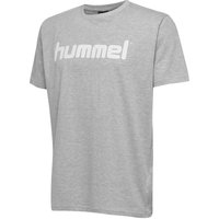 hummel GO Baumwoll Logo T-Shirt Herren grey melange S von Hummel