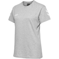 hummel GO Baumwoll T-Shirt Damen kurzarm grey melange S von Hummel