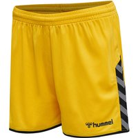 hummel Authentic Polyester Shorts Damen sports yellow/black XS von Hummel