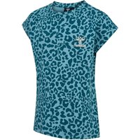 hummel hmlFLOWY AOP T-Shirt Mädchen 7058 - blue coral 116 von Hummel