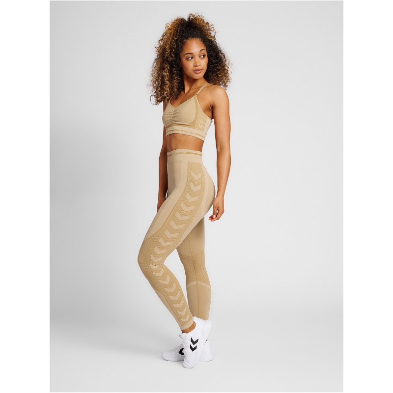 hummel hmlMT LULU Seamless Scrunch Sport-BH Damen curds & whey melange L von Hummel