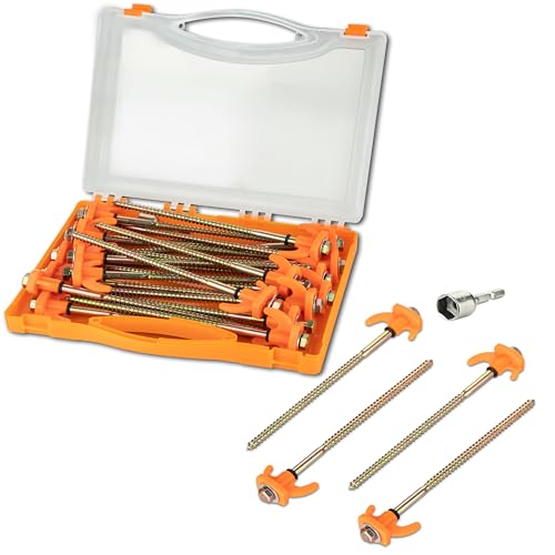 20 Stück Stahl Schraubhering 20 cm im Koffer - Hering Zelthering Spiralhering Harter oder weicher Boden Zeltnagel Zeltpflock Erdspieß Camping Zubehör Outdoor Set 20 Stück Stahl Schraubhering 20 cm im Koffer - Hering Zelthering Spiralhering Harter oder weicher Boden Zeltnagel Zeltpflock Erdspieß Camping Zubehör Outdoor Set von Hummelladen