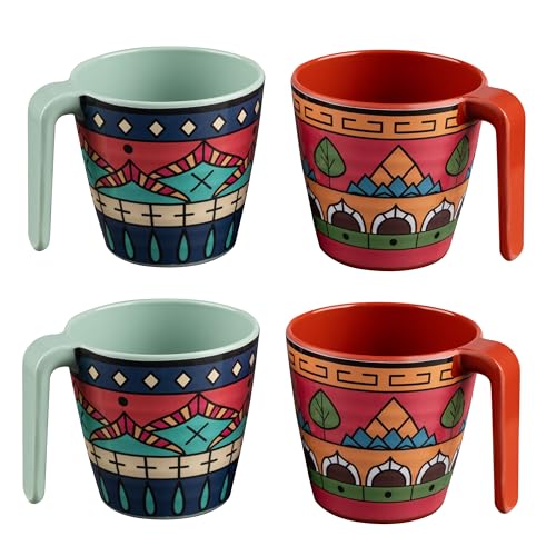 4 Stück Melamin Tassen 350 ml ideal für Camping 4 Personen - Toskana Deep - Stapelbar - Steingutoptik Mandala Trinkbecher Kaffeetasse Kaffeebecher 4 Stück Melamin Tassen 350 ml ideal für Camping 4 Personen - Toskana Deep - Stapelbar - Steingutoptik Mandala Trinkbecher Kaffeetasse Kaffeebecher von Hummelladen