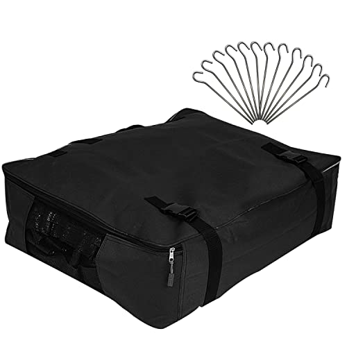 Aufbewahrungstasche für Zelt Teppich - 55x40x15 cm - mit 12 Heringen - Transport Tasche - Zeltteppich - schwarz - 420D Polyester - wasserdicht Aufbewahrungstasche für Zelt Teppich - 55x40x15 cm - mit 12 Heringen - Transport Tasche - Zeltteppich - schwarz - 420D Polyester - wasserdicht von Hummelladen