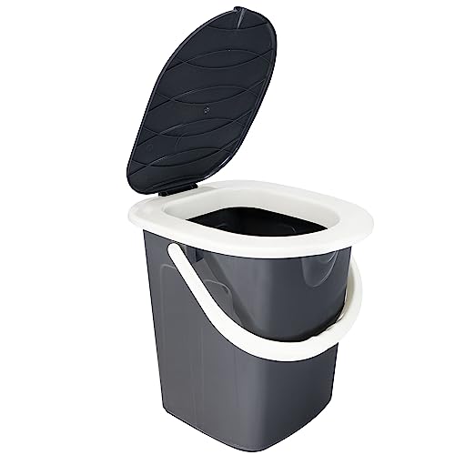 Camping Eimertoilette mit Deckel und Sitzbrille - bis 120kg belastbar - Sitzhöhe 35cm Toiletteneimer Campingtoilette ohne Chemie WC Hygieneeimer Gartentoilette Pool Baustelle Wohnmobil mobile Toilette Camping Eimertoilette mit Deckel und Sitzbrille - bis 120kg belastbar - Sitzhöhe 35cm Toiletteneimer Campingtoilette ohne Chemie WC Hygieneeimer Gartentoilette Pool Baustelle Wohnmobil mobile Toilette von Hummelladen