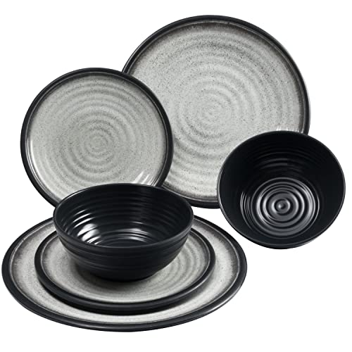 Melamin Geschirr Set für 2 Personen Grau Granit-Optik 6 Teile - Campinggeschirr Geschirrset Tafelgeschirr - Spülmaschinengeeignet Tableware Outdoor Camping Melamin Geschirr Set für 2 Personen Grau Granit-Optik 6 Teile - Campinggeschirr Geschirrset Tafelgeschirr - Spülmaschinengeeignet Tableware Outdoor Camping von Hummelladen
