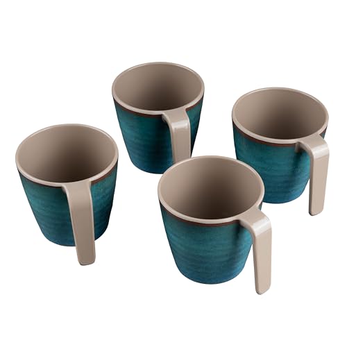Melamin Tassen 350 ml ideal für Camping 4 Personen - Jesolo Grün - Stapelbar - Steingutoptik Trinkbecher Kaffeetasse Kaffeebecher Melamin Tassen 350 ml ideal für Camping 4 Personen - Jesolo Grün - Stapelbar - Steingutoptik Trinkbecher Kaffeetasse Kaffeebecher von Hummelladen