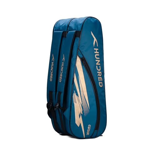 Hundred Cosmogear Badminton Kit-Bag (Teal Green) | Double Zipper| Bag with Front Zipper Pocket | Material: Polyester| Padded Back Straps | Easy-Carry Handle von Hundred