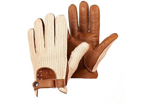 Hungant Autohandschuhe Hirschleder mit Häkel Camel (Camel, 9.5) von Hungant