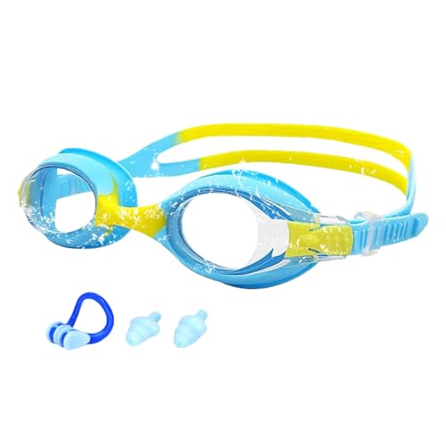HunicandIU Schwimmbrille für Kinder,Weitsicht-Schwimmbrille - Kleinkindbrille Kinderbrille mit ergonomischem Design - Verstellbare Schutzbrille mit Nasenclip, Ohrstöpsel, perfekt für Kinder, Jungen von HunicandIU