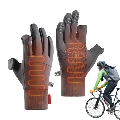 HunicandIU Touchscreen-Handschuhe,Wanderhandschuhe - 2 rutschfeste Handschuhe im fingerlosen Design | Eisangelausrüstung, warme Winterhandschuhe für Outdoor-Aktivitäten von HunicandIU