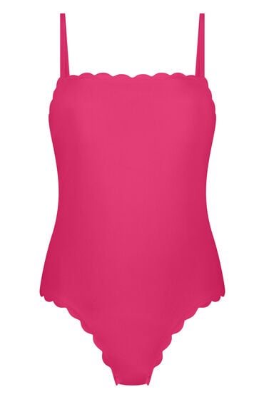 Hunkemöller Badeanzug Bandeau Scallop Rosa von Hunkemöller