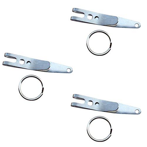 hunpta 3 Outdoor Mini Pocket Clip klein Karabinerhaken Schlüsselanhänger Werkzeug, silber von hunpta