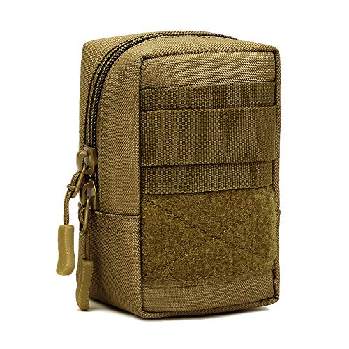 Huntvp Molle Tasche Klein EDC Pouch Militär Molle Zubehör Hüfttasche Herren Taktische Tasche Gürteltasche Belt Bag Notfalltasche Leer für Gürtel Weste Rucksack Outdoor Wandern Camping - Braun von HUNTVP