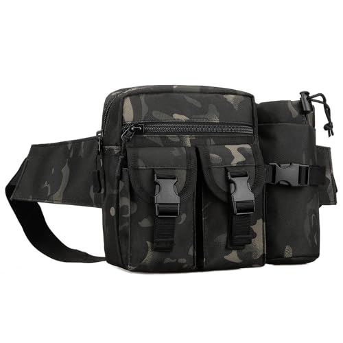 Huntvp Taktisch Hüfttasche mit Flaschenhalter Militärisch Bauchtasche Wasserdicht Gürteltasche MOLLE Wasserflasche Halter Multifunktional für Damen Herren Wandern Laufen Camping Trekking, Camouflage Huntvp Taktisch Hüfttasche mit Flaschenhalter Militärisch Bauchtasche Wasserdicht Gürteltasche MOLLE Wasserflasche Halter Multifunktional für Damen Herren Wandern Laufen Camping Trekking, Camouflage von HUNTVP