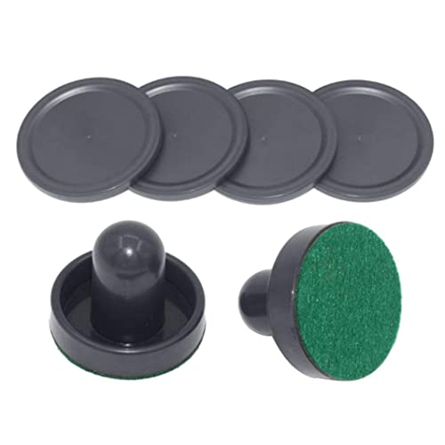 Air Hockey Pucks Air Hockey Ersatzset Ice Hockey Pushers Pucks Paddles Tischfamilie Schwarz Schwarz von Huraoerrrr