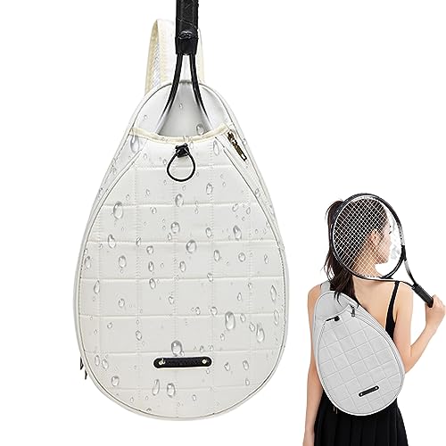 Huraoerrrr Tennisschlägerbeutel Crossbody Pickleball Bag wasserfeste gepolsterte Badminton -Beutel -Schulterpreis für Männer, die Pickleballpaddel tragen, Badminton Racquet Weiß von Huraoerrrr