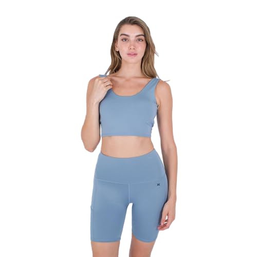 Hurley Damen Block Party Active Tank T-Shirt, blau, S Hurley Damen Block Party Active Tank T-Shirt, blau, S von Hurley