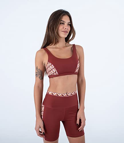 Hurley Damen City Block Scoop Neck Sports BH Tshirt, Chili, M Hurley Damen City Block Scoop Neck Sports BH Tshirt, Chili, M von Hurley