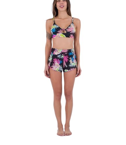 Hurley Damen Hana Aquas 2.5' Boardshort Badeanzug, Black, S Hurley Damen Hana Aquas 2.5' Boardshort Badeanzug, Black, S von Hurley