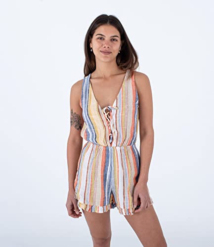 Hurley Damen Iris Lace Up Romper Brecher, Berry Multi, S Hurley Damen Iris Lace Up Romper Brecher, Berry Multi, S von Hurley