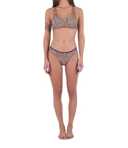 Hurley Damen Max Leopard Moderate Bottom Bikinihöschen, Brown Sugar, XS von Hurley